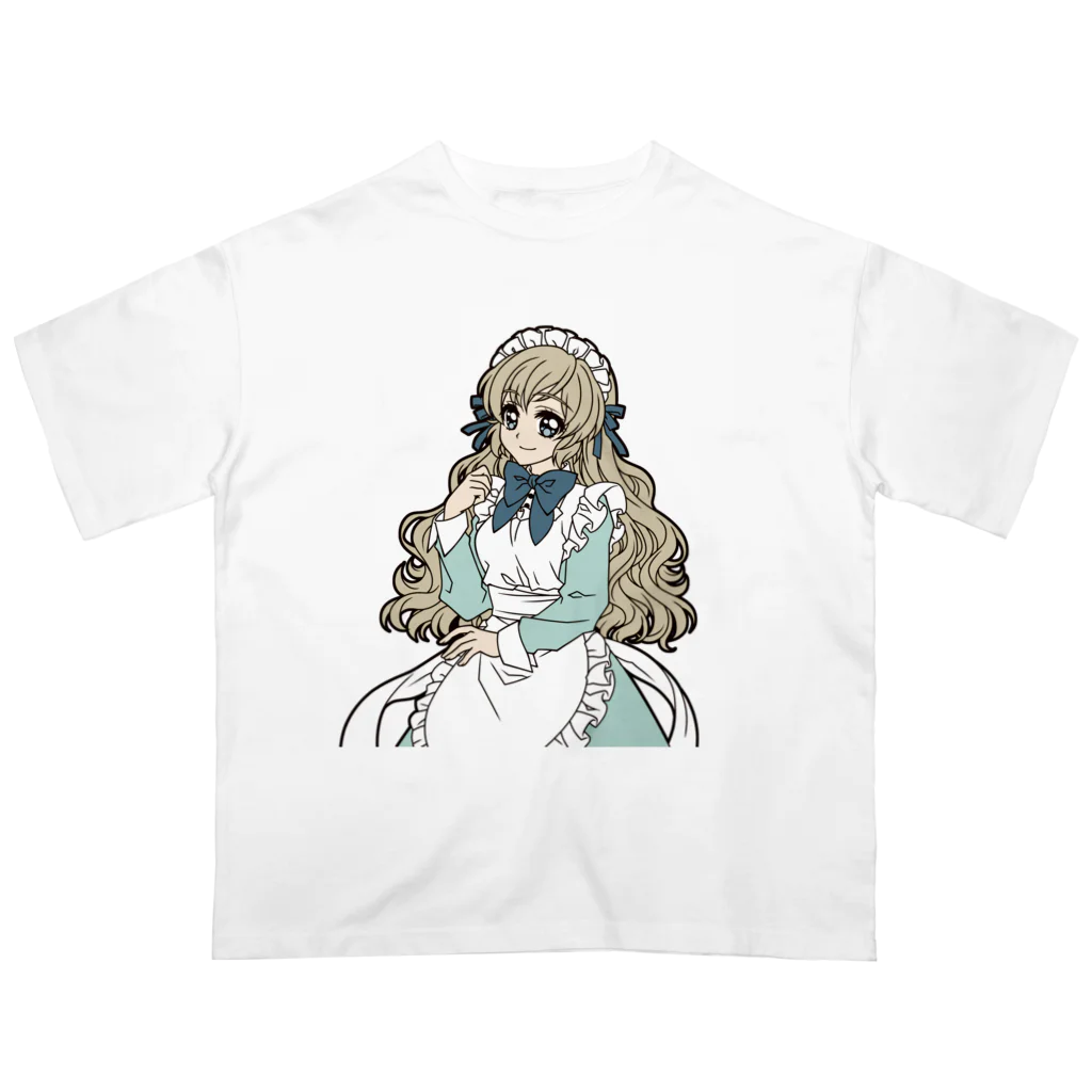 オペラの可愛いメイドさん（水色） オーバーサイズTシャツ