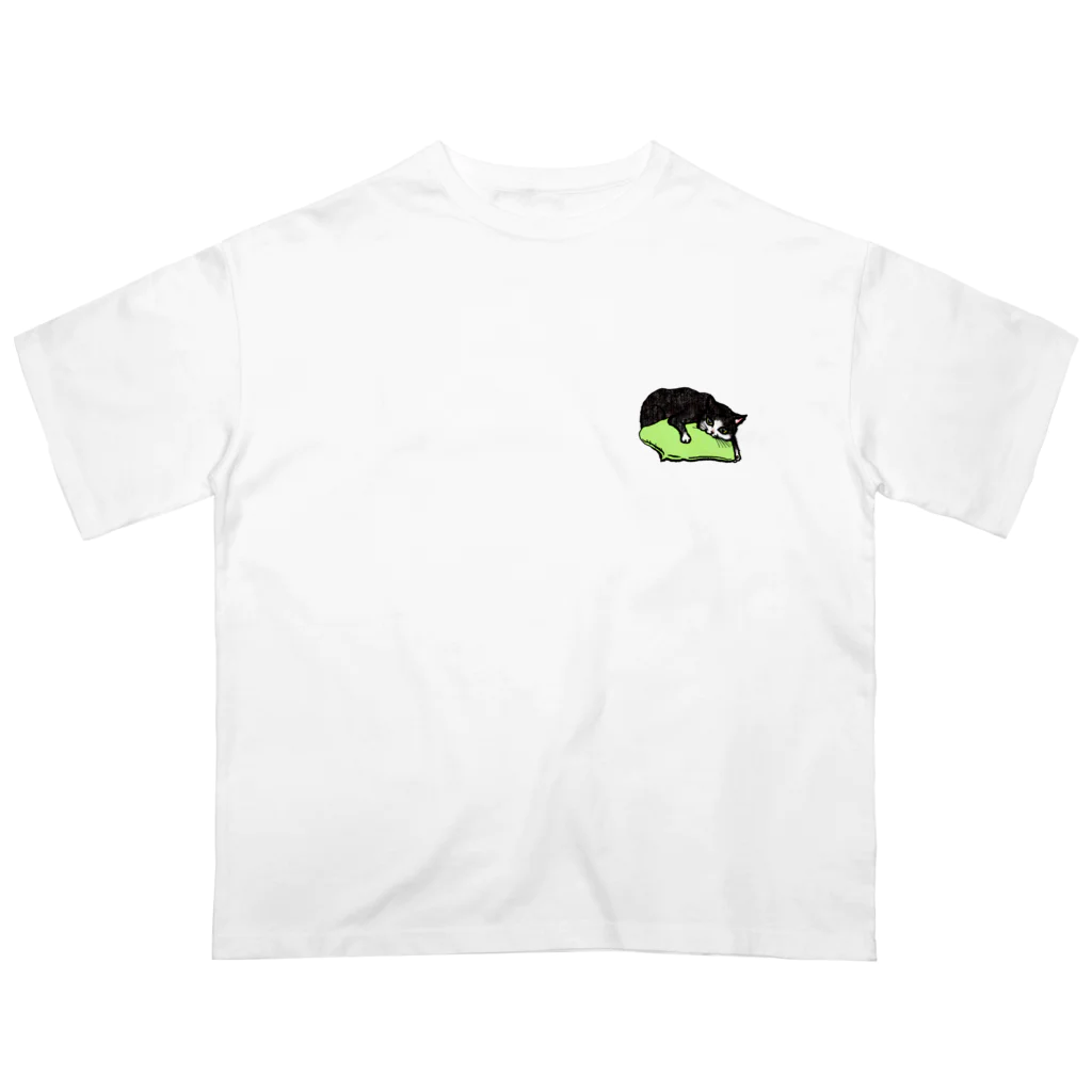 猫竹（nekotake)の俺の枕　白黒猫バージョン オーバーサイズTシャツ