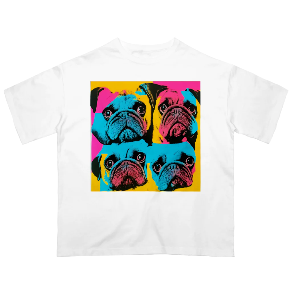 TakashiSのsurprised face pug オーバーサイズTシャツ