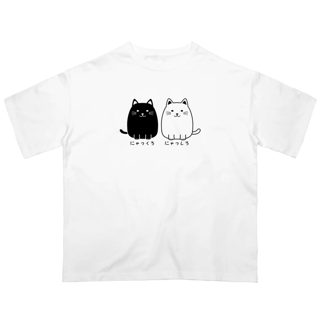 ADKS-SHOPのにゃっくろ＆にゃっしろ オーバーサイズTシャツ