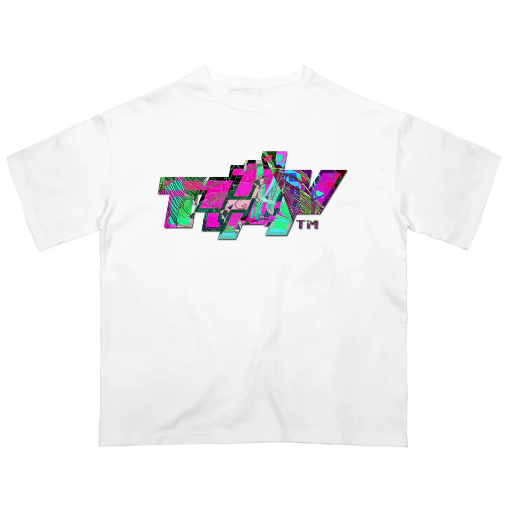 VRIGVTVSHI のアリガタシ™ NEON WHITE オーバーサイズTシャツ