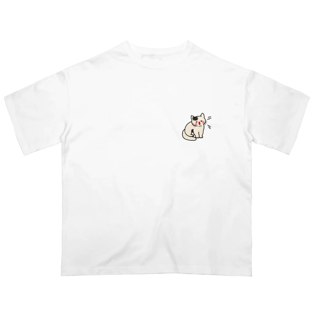 momo-nonoのもちもちほっぺのねこ オーバーサイズTシャツ