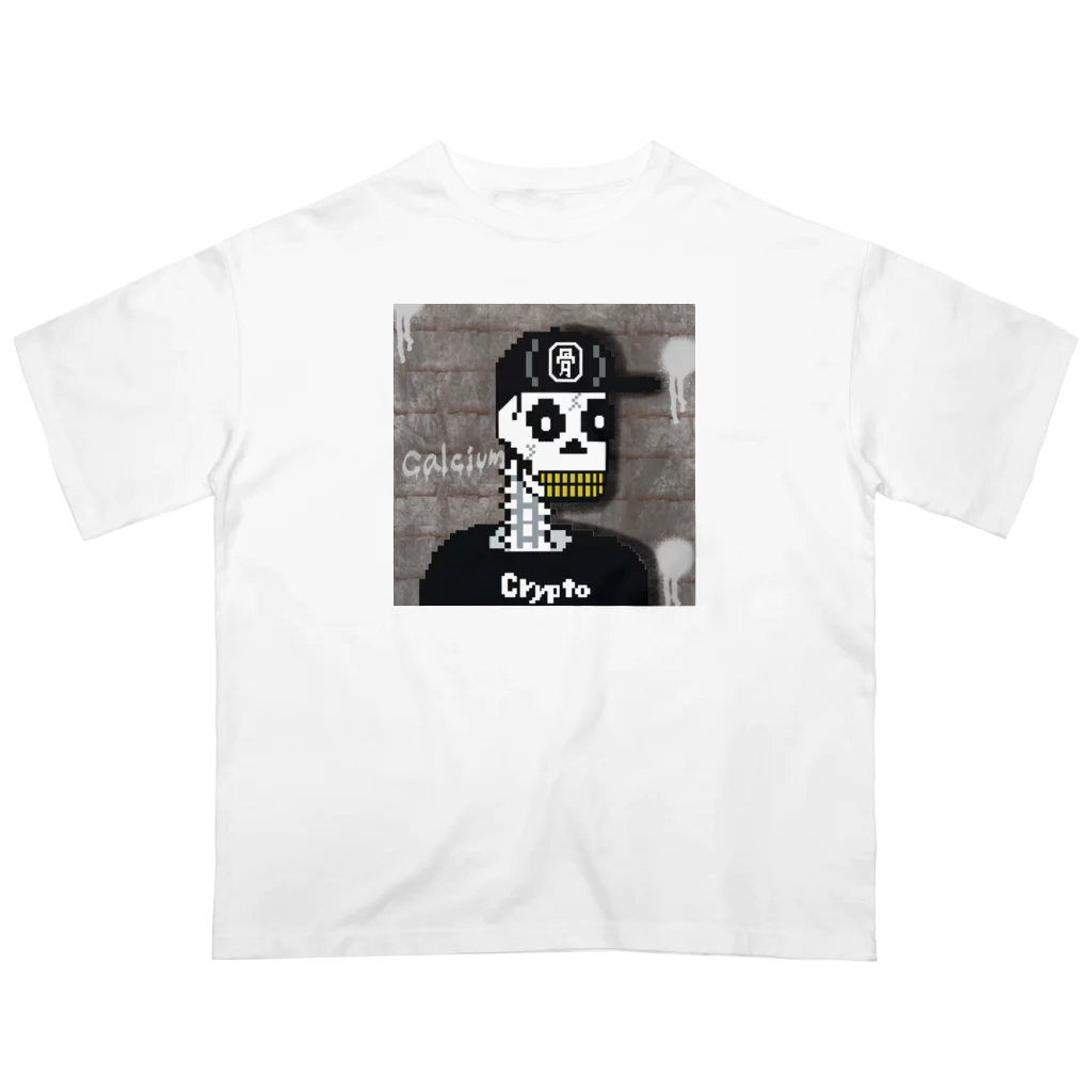 CryptoCapのCrypto Skull2nd 骨 オーバーサイズTシャツ