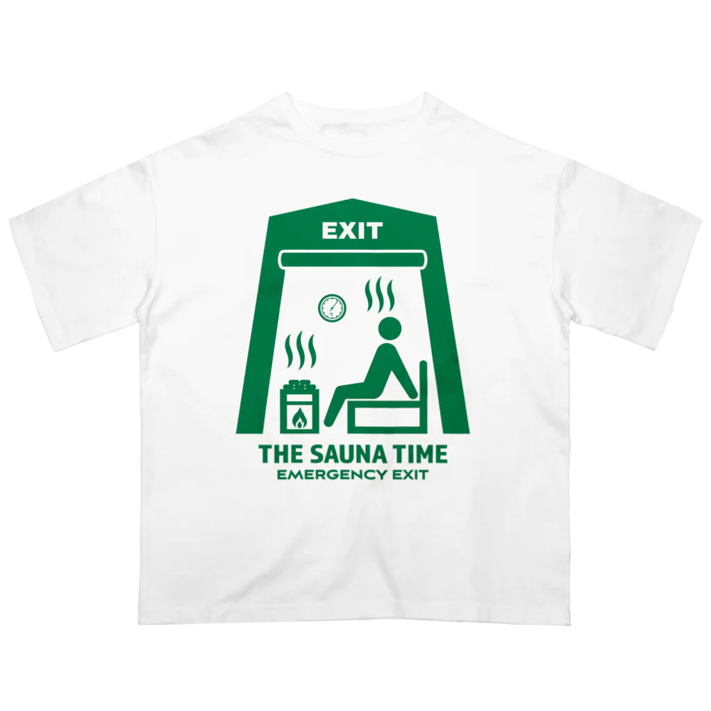 スタンダードTシャツ800円引き！4月29日(月)23時59分まで！！★kg_shopのTHE SAUNA TIME【非常口パロディ】 オーバーサイズTシャツ