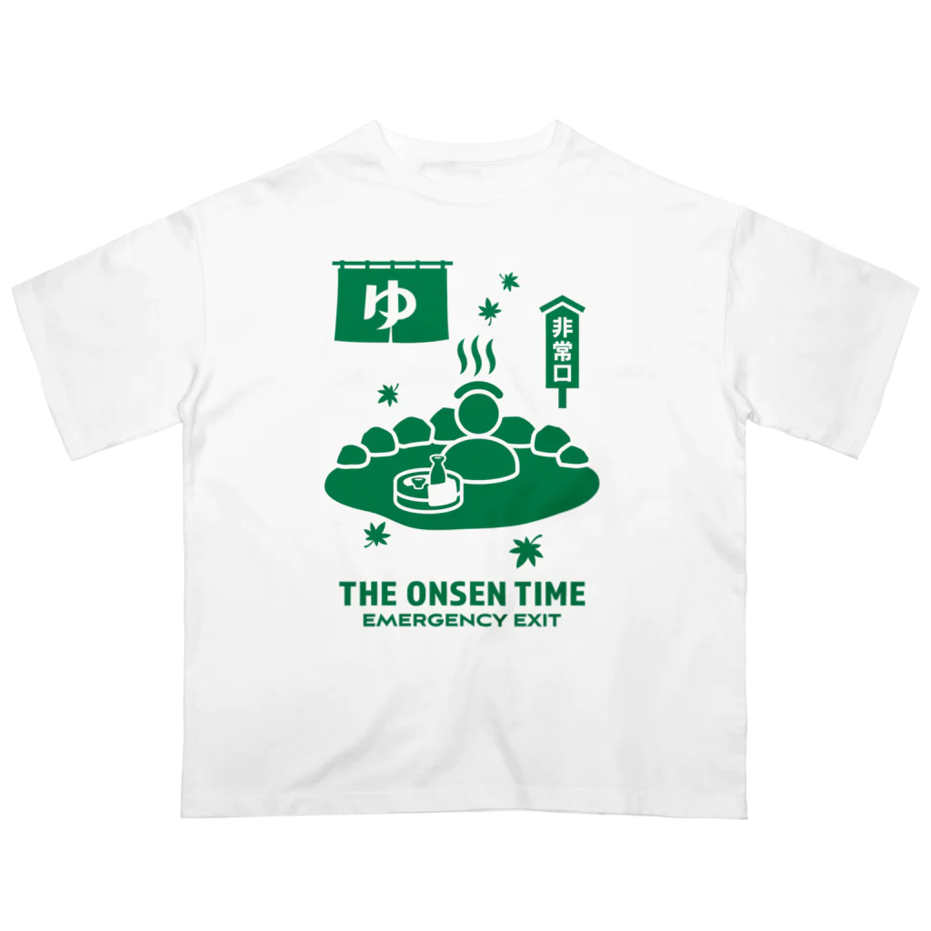 kg_shopのTHE ONSEN TIME【非常口パロディ】 オーバーサイズTシャツ