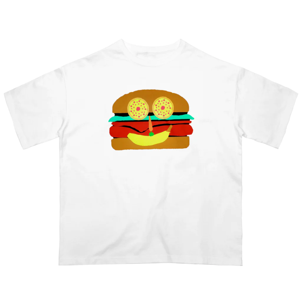 JSMMのピザの目バーガー オーバーサイズTシャツ
