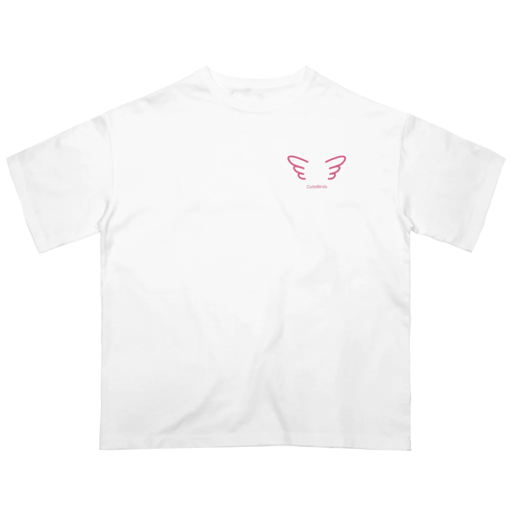 Cute BirdsのCute Birds　羽ピンク Oversized T-Shirt