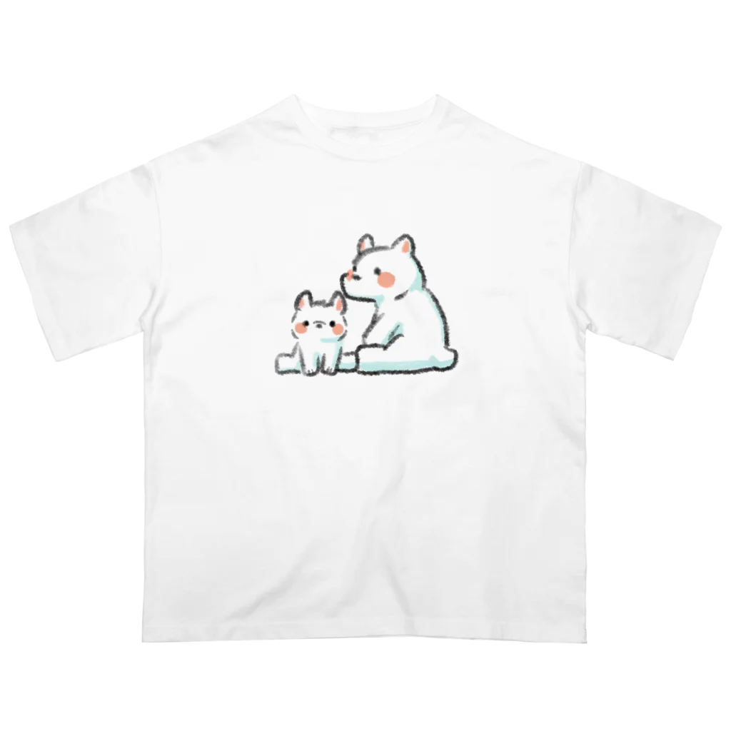 ふわきゅっとのふわふわシロクマ親子 Oversized T-Shirt