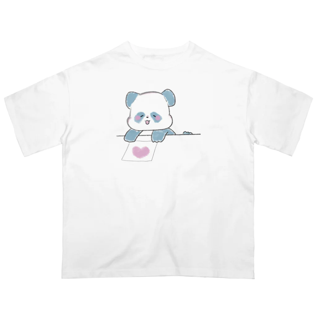 ふわきゅっとのふわふわパンダーの好きアピール オーバーサイズTシャツ