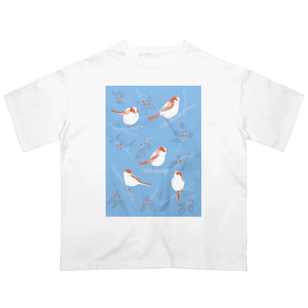 illustrator/ioriの野鳥観察_エナガ オーバーサイズTシャツ