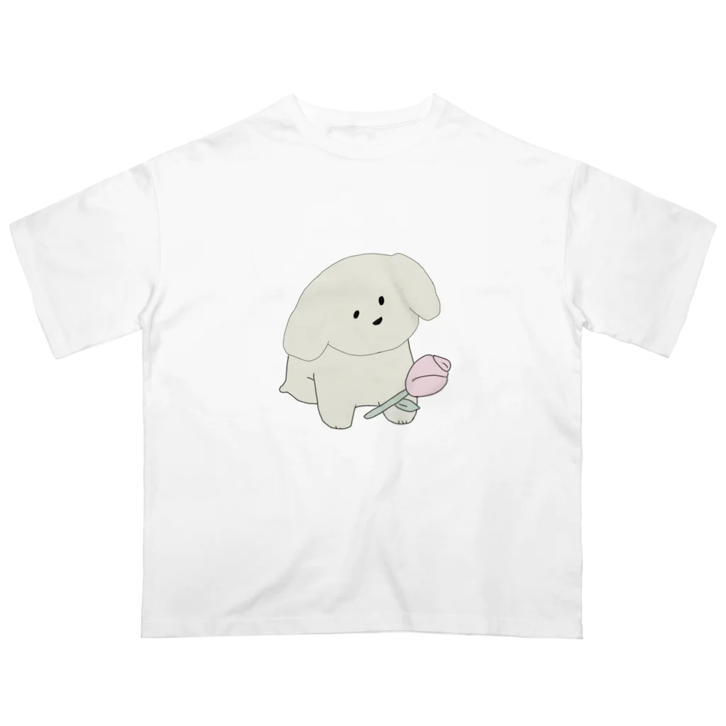 みにゆん　ねこのRoses and cute puppies ~ オーバーサイズTシャツ