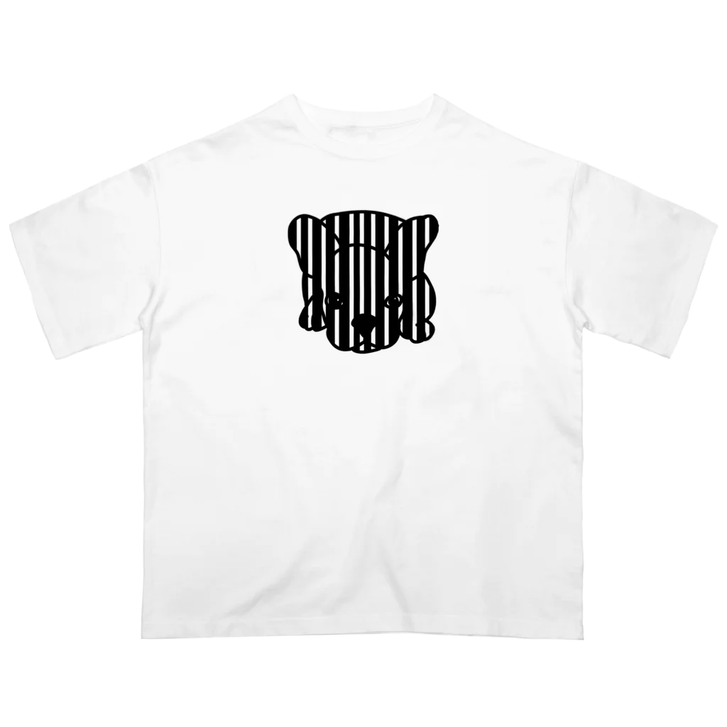 みつまめこshopのストライプ犬 Oversized T-Shirt