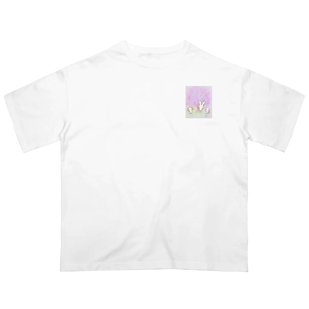 けあうさSHOPの春だ桜だバンザイ3匹けあうさ Oversized T-Shirt