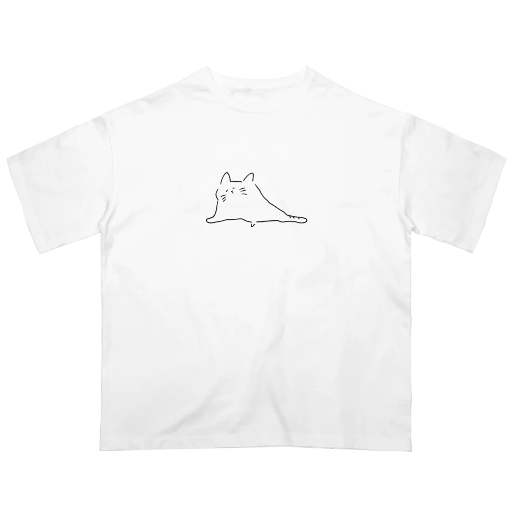 ねこのしっぽのとろけたねこ オーバーサイズTシャツ