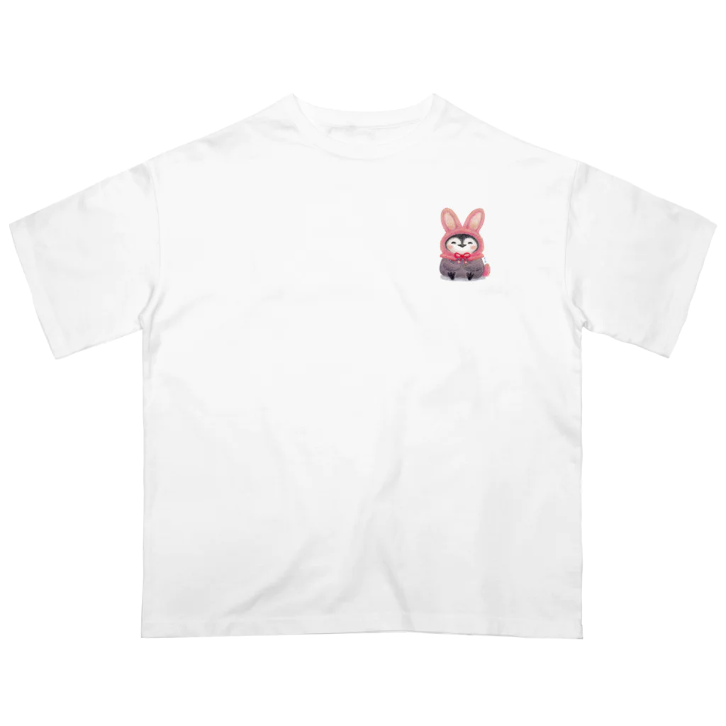 EIKA'S ANIMALS のペンギン　うさみみ Oversized T-Shirt