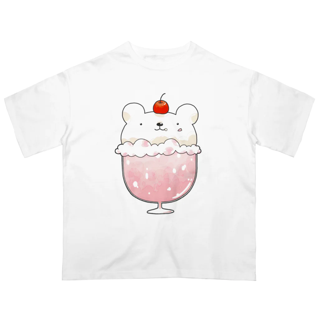 pecori ぺこりの桜のしろくまクリームソーダ オーバーサイズTシャツ