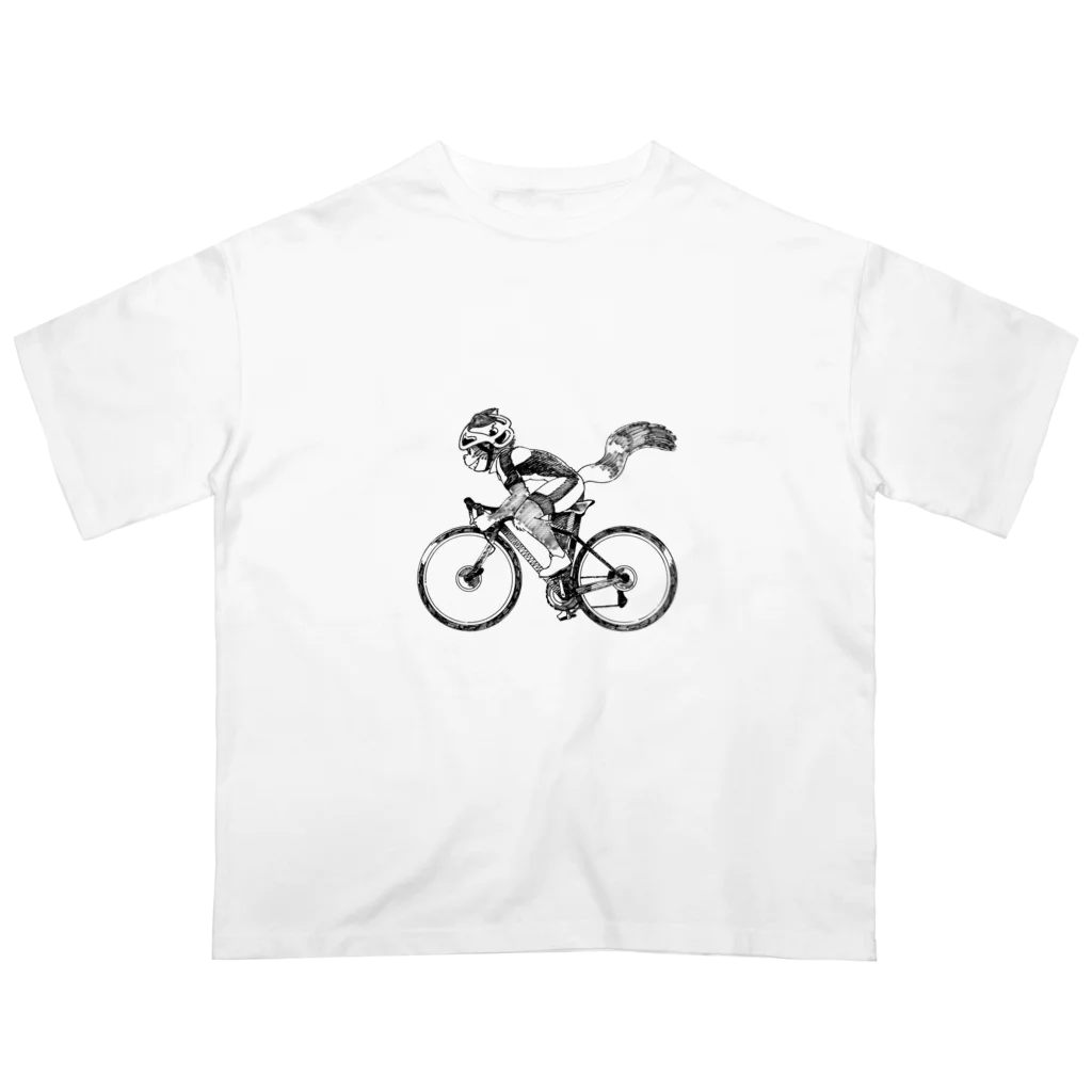 空想画学販売所の猫のロードレーサー　男子 オーバーサイズTシャツ