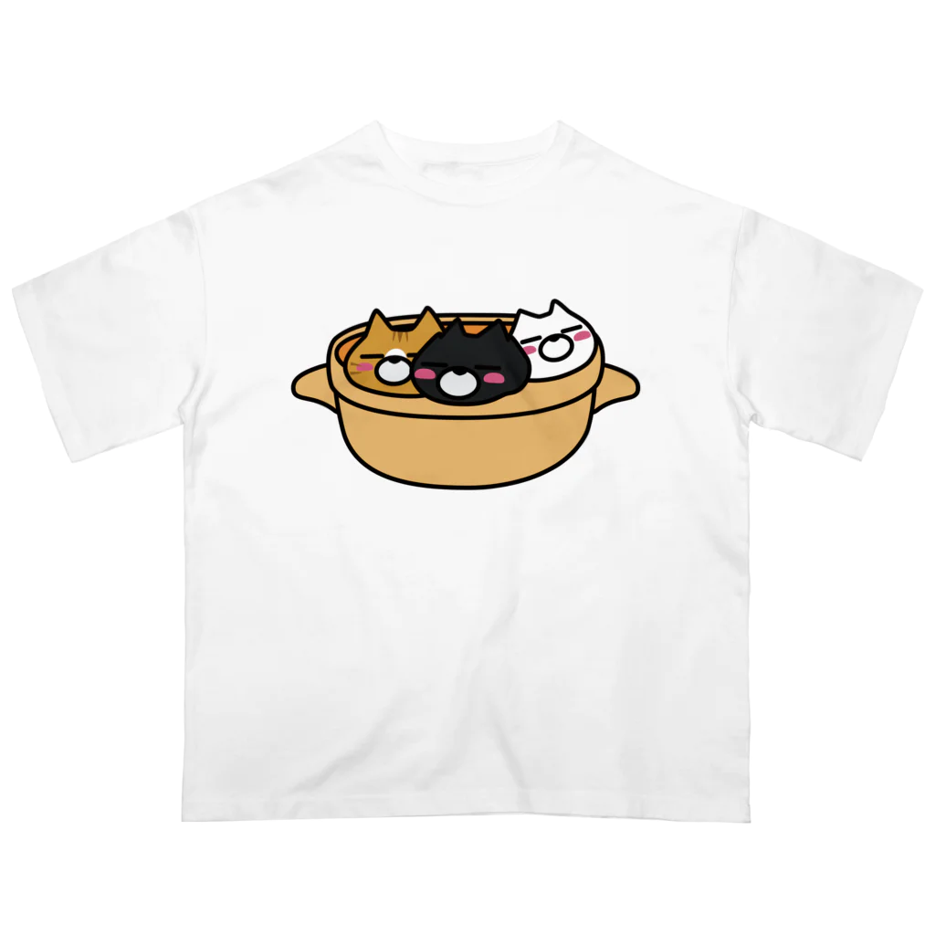 BADCAT GOODS SHOPの鍋ねこトリオ オーバーサイズTシャツ