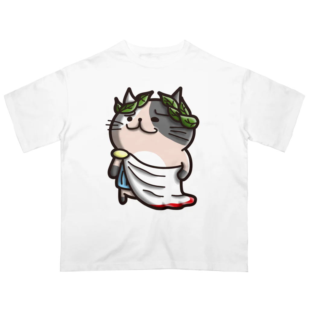 ひよこ男爵とまだむにゃんのにゃえさる (まだむにゃん) オーバーサイズTシャツ