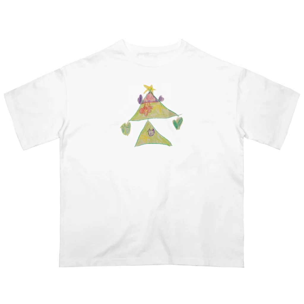 KidsArtの【子どもの絵】クリスマスツリー Oversized T-Shirt