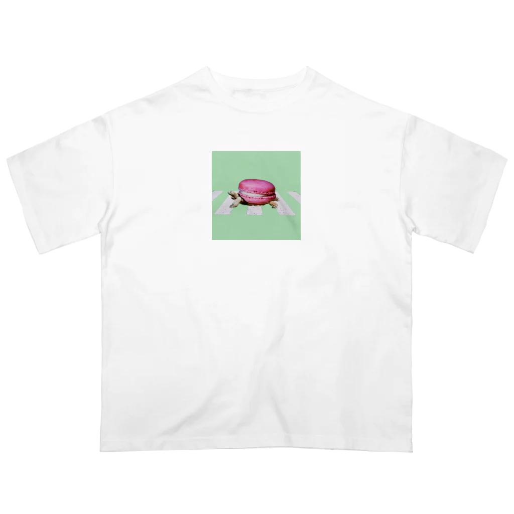 はくのマカロンとカメ。 オーバーサイズTシャツ