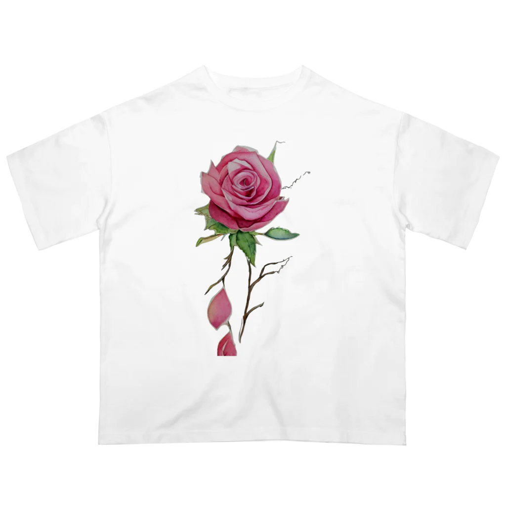 Pure loveの薔薇色の愛 オーバーサイズTシャツ