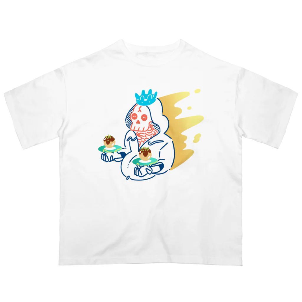 KEITA MIZUTANIのたこ焼きを運ぶドクロ Oversized T-Shirt