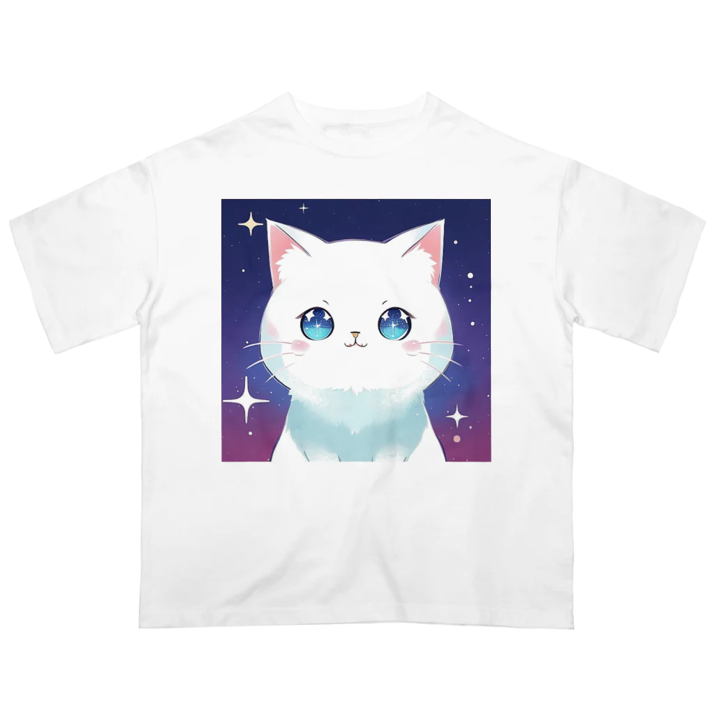 キッチンファラオのキラキラ猫ちゃん☆ オーバーサイズTシャツ