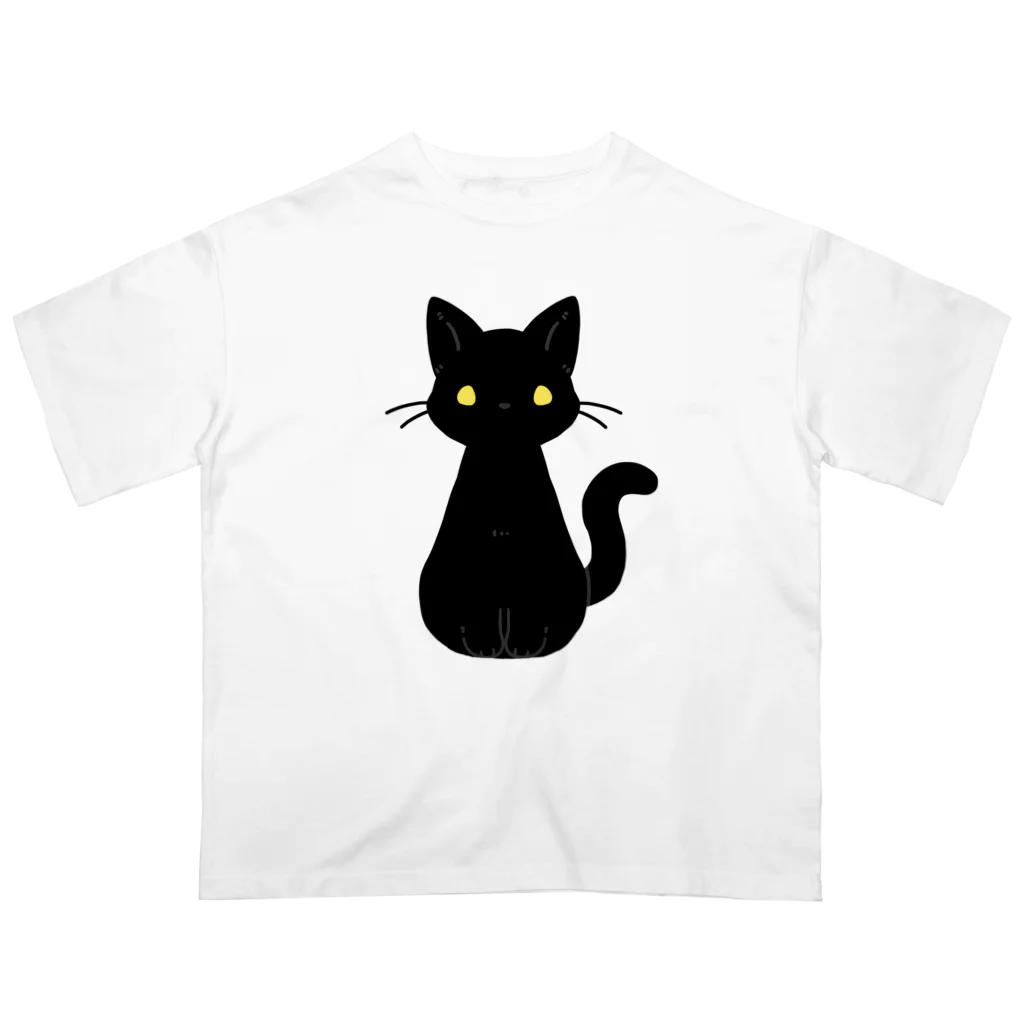 nekono0mimozaのシンプルな金眼の黒猫さん Oversized T-Shirt