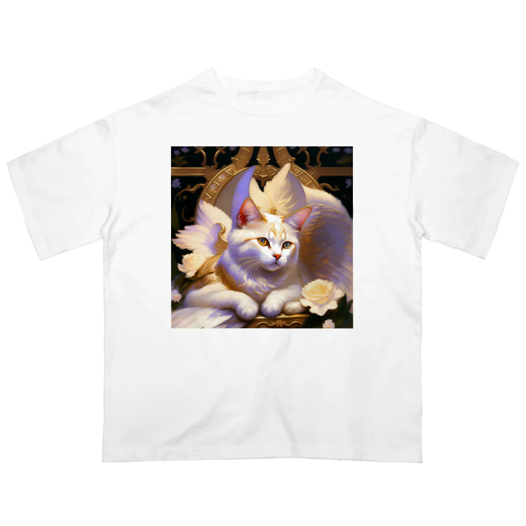 CAT_LINE_STOREの天国の王宮に座る猫 オーバーサイズTシャツ