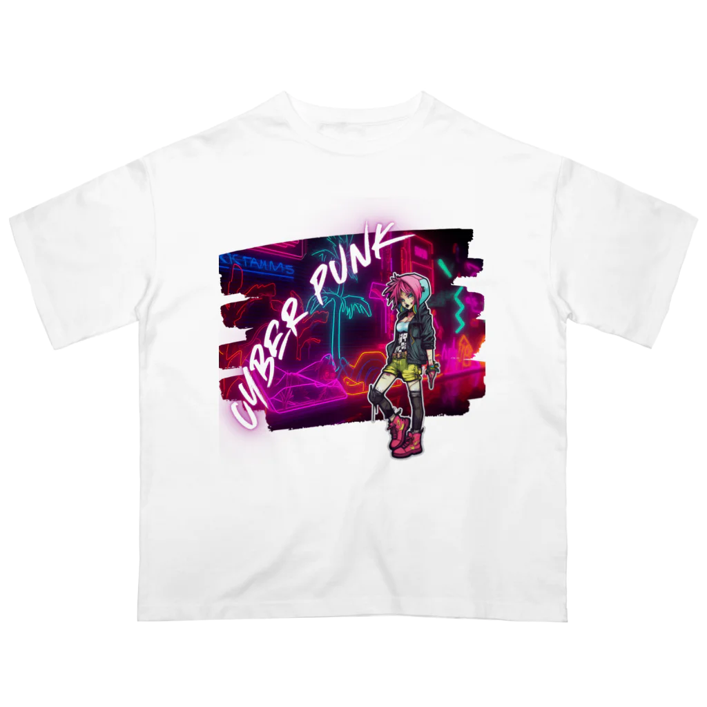 Vibrant Novaのsyber punk girl オーバーサイズTシャツ