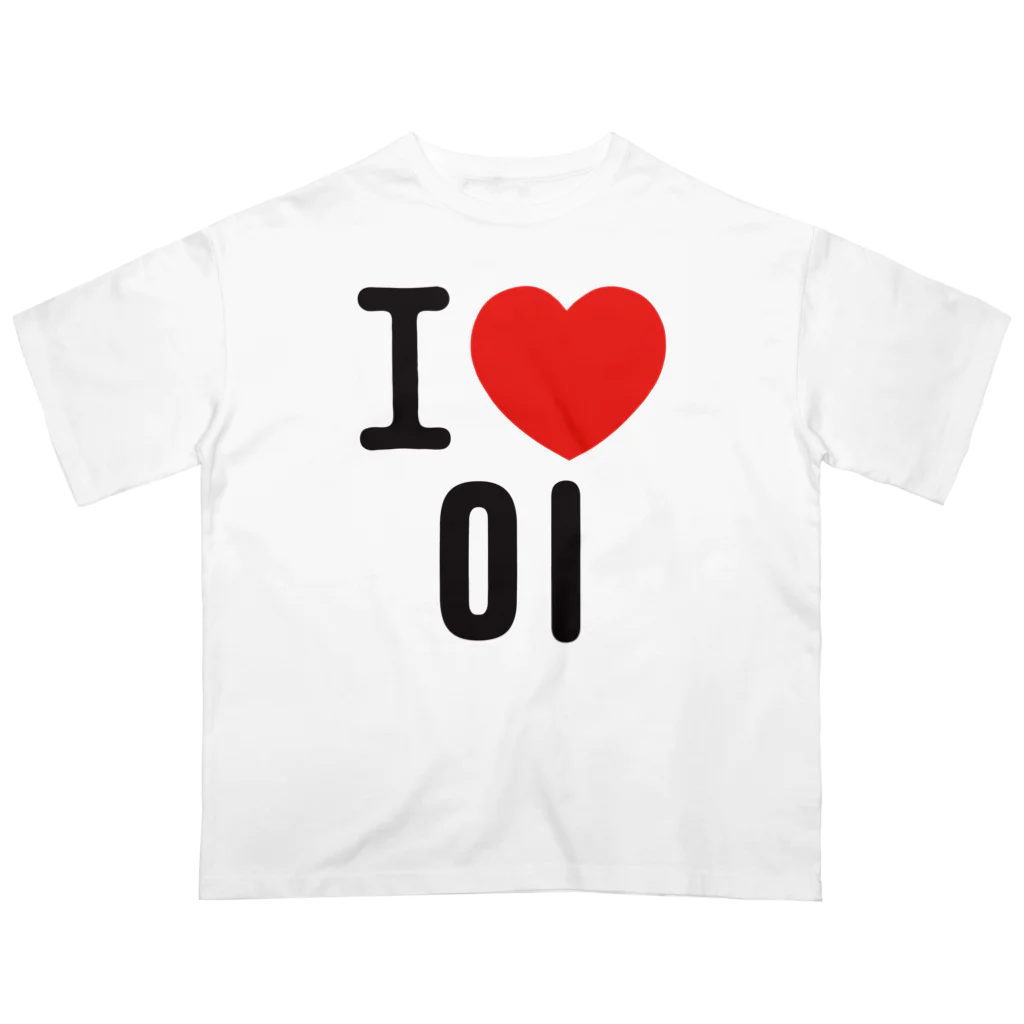 한글팝-ハングルポップ-HANGEUL POP-のI LOVE 이-I LOVE 李・イ- ロゴ オーバーサイズTシャツ