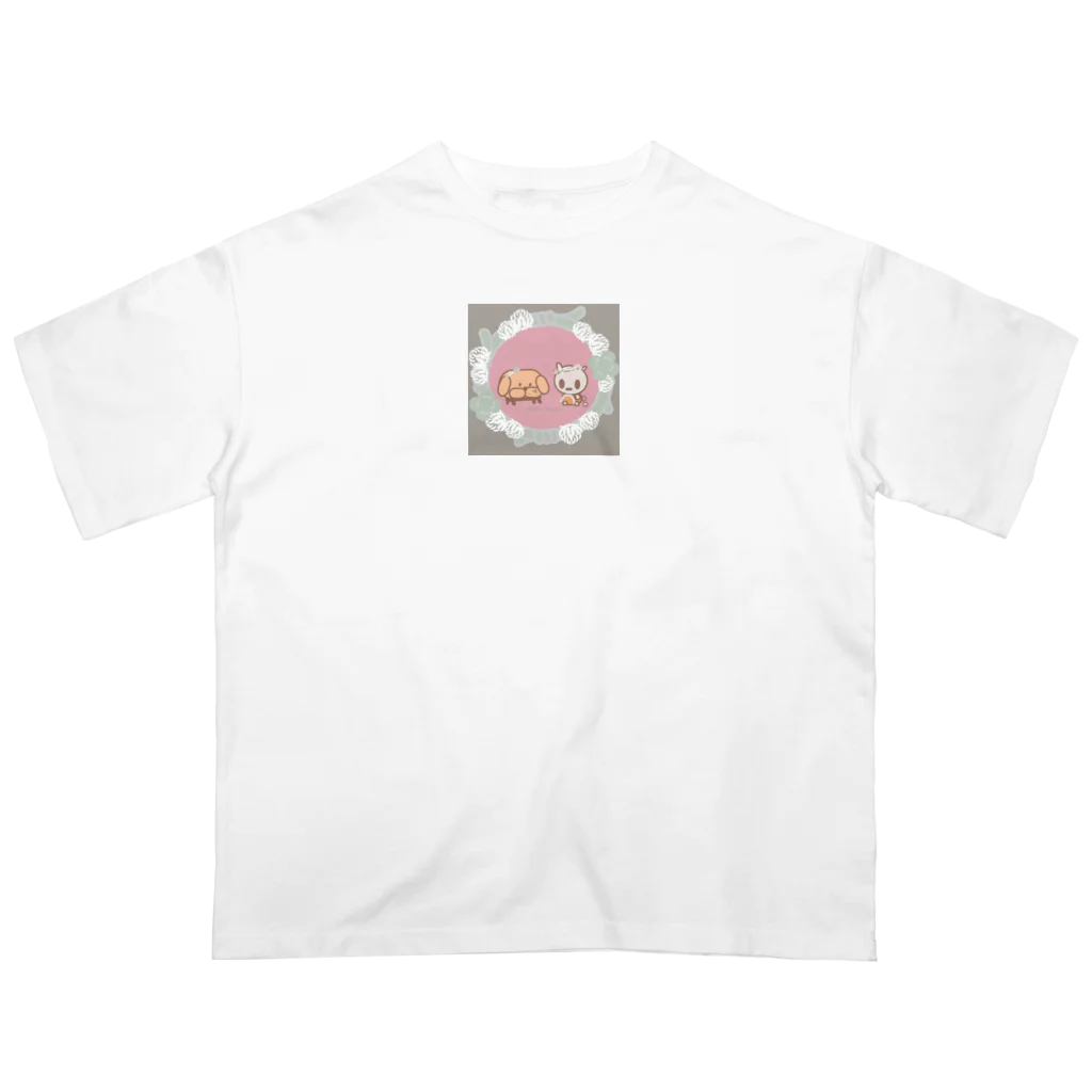 tobushiのシロツメクサとアリクイ達 オーバーサイズTシャツ