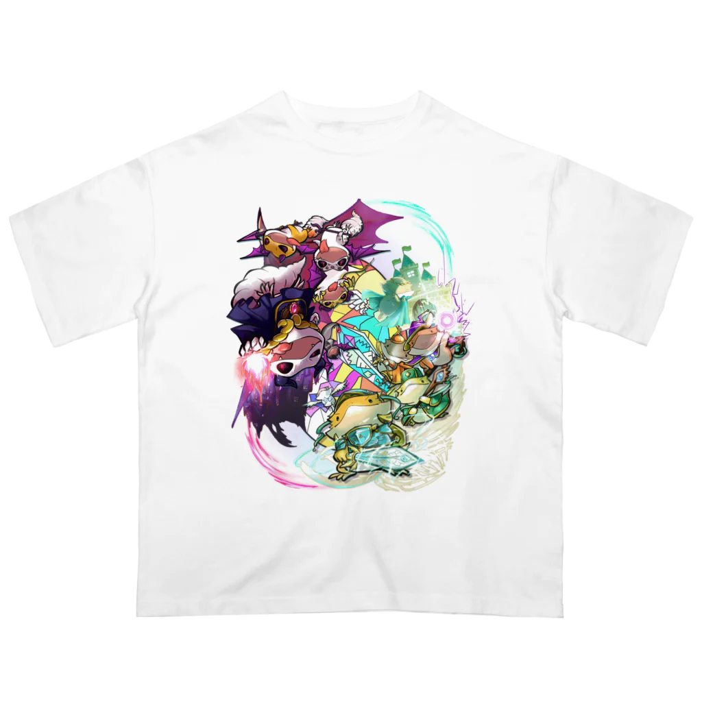 はちゅまみれSHOPのはちゅファンタジーRPG 集合ver. オーバーサイズTシャツ