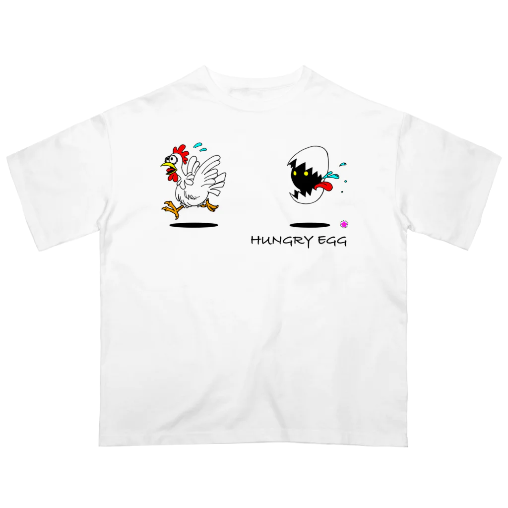 PLUM  VILLAGEの『Hungry egg』シリーズ・「逃げろ‼︎」 オーバーサイズTシャツ