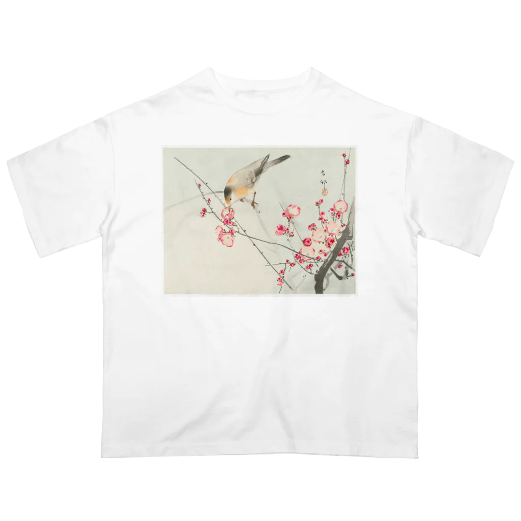 MUGEN ARTの小原古邨　梅に鶯　Ohara Koson / Songbird on blossom branch Oversized T-Shirt