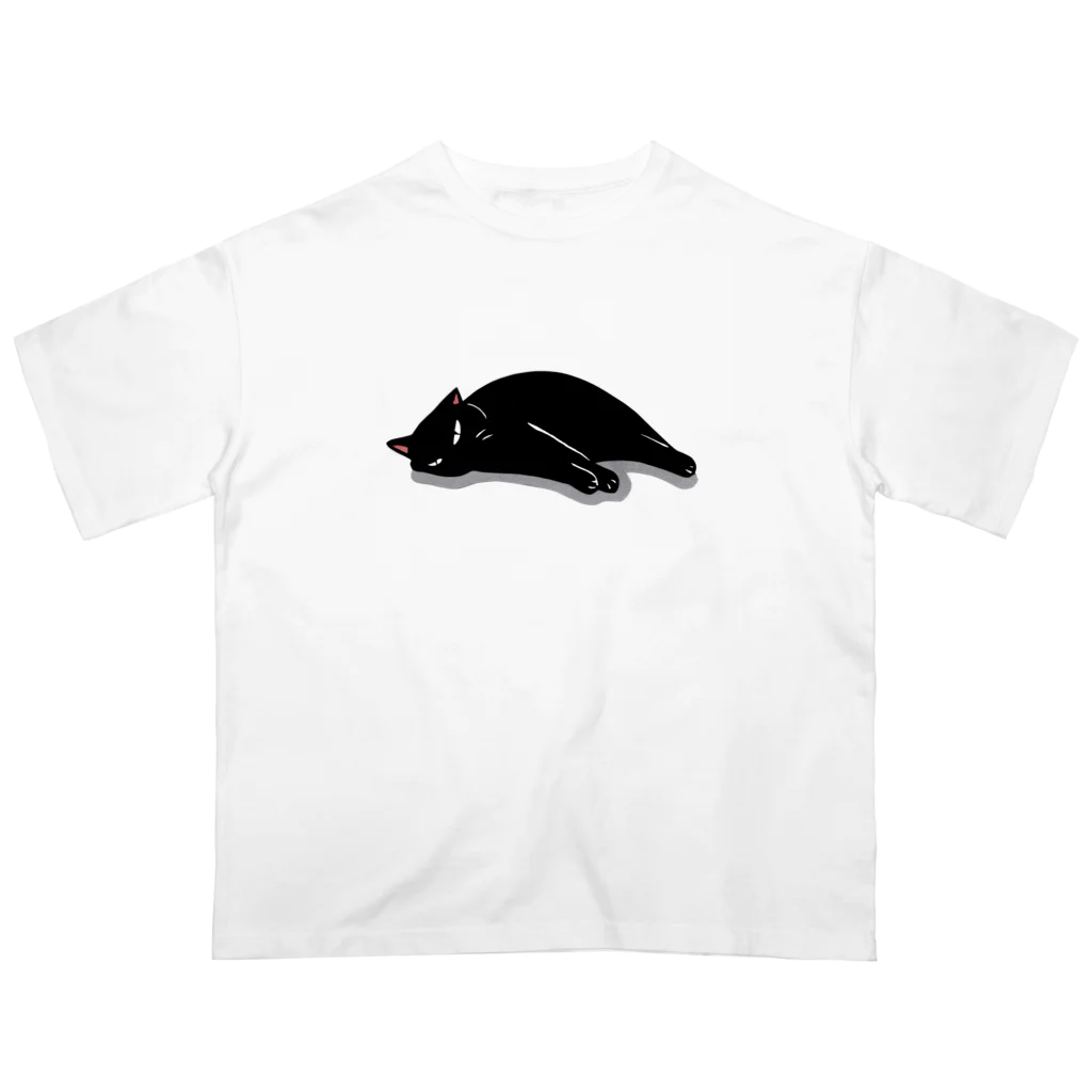 まつり猫ショップの無気力な黒猫① Oversized T-Shirt