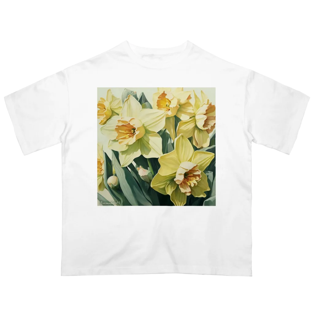 botanicalartAIの黄色のスイセン オーバーサイズTシャツ