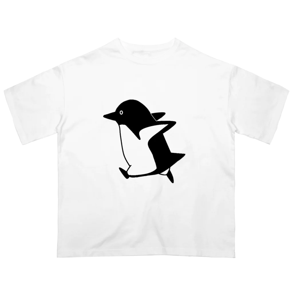 PGcafe-ペンギンカフェ-の走るアデリーペンギン Oversized T-Shirt