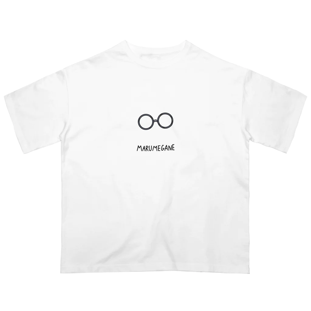 とある丸眼鏡の描き散らしのMARUMEGANE_透明 オーバーサイズTシャツ