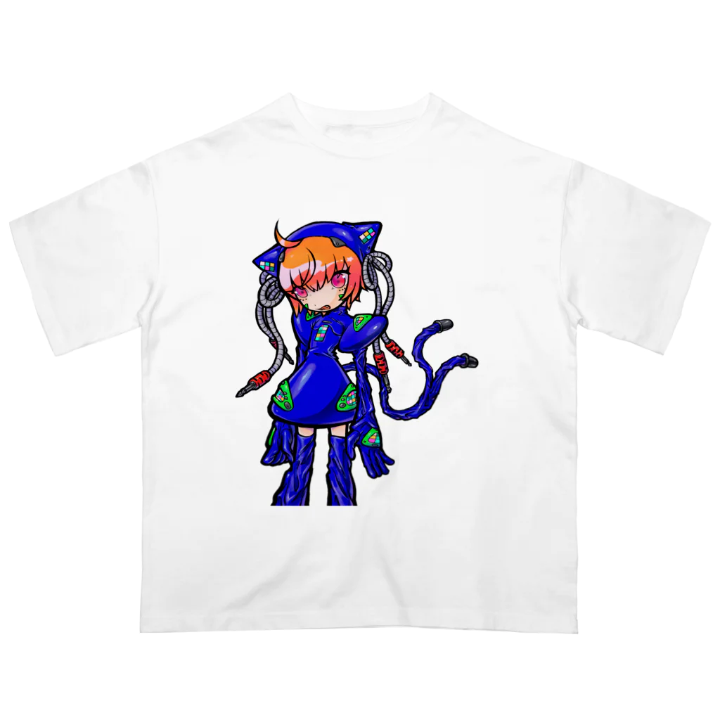 めめ郎のメカ猫又 オーバーサイズTシャツ