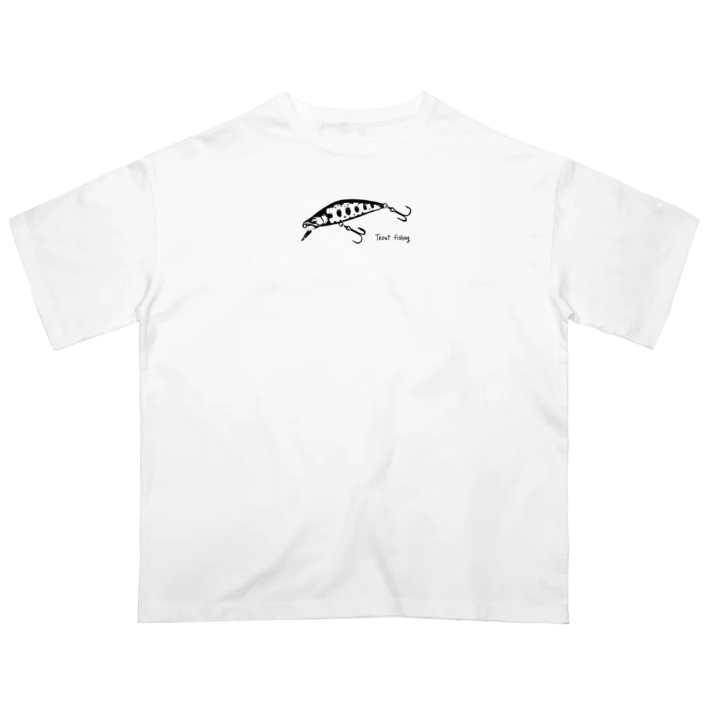 フィッシング&サウナの和風Trout Fishing  Oversized T-Shirt
