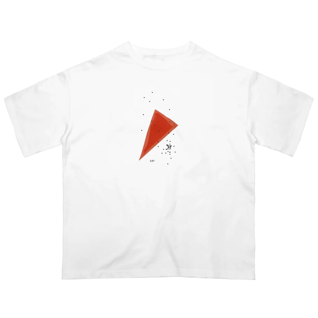 Hの三角形　red オーバーサイズTシャツ