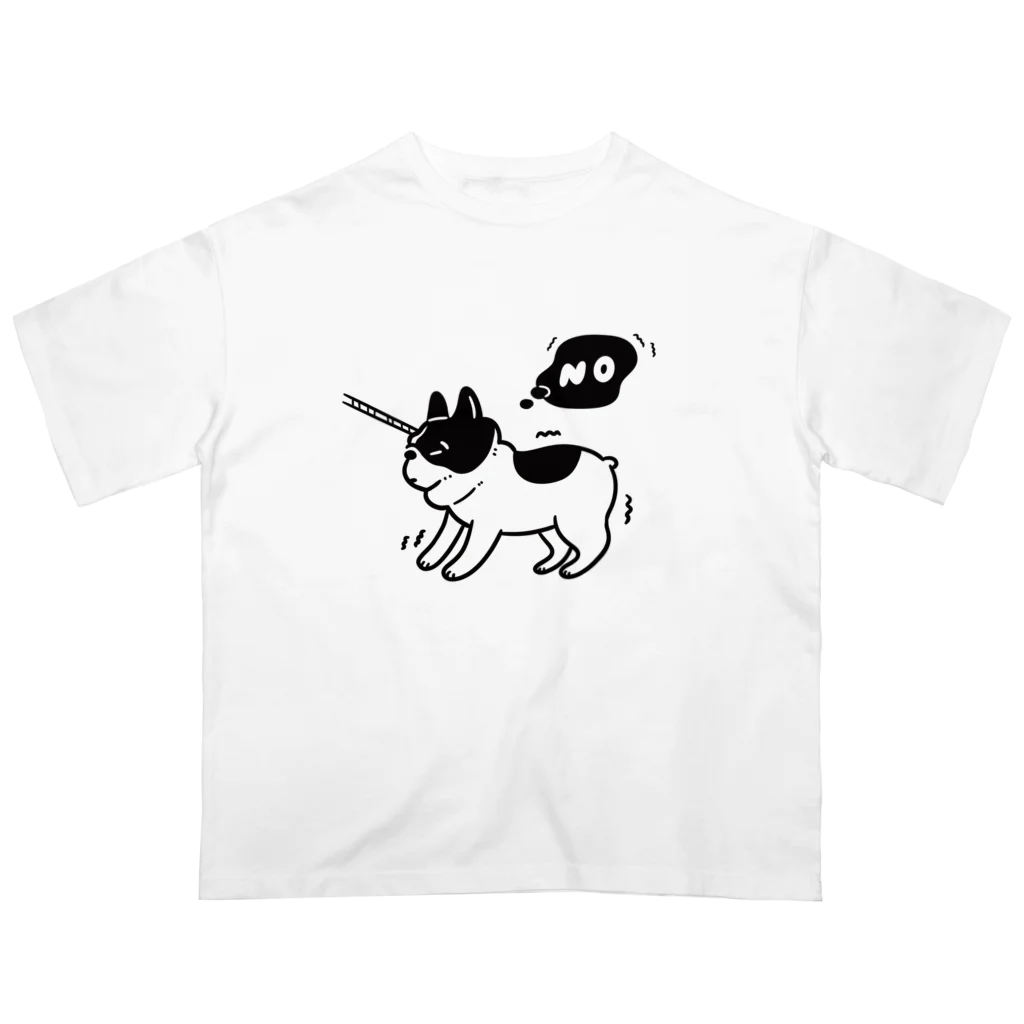 フレブルとパググッズS’IRISERのGOGO 拒否犬　パイド　フレンチブルドッグ Oversized T-Shirt