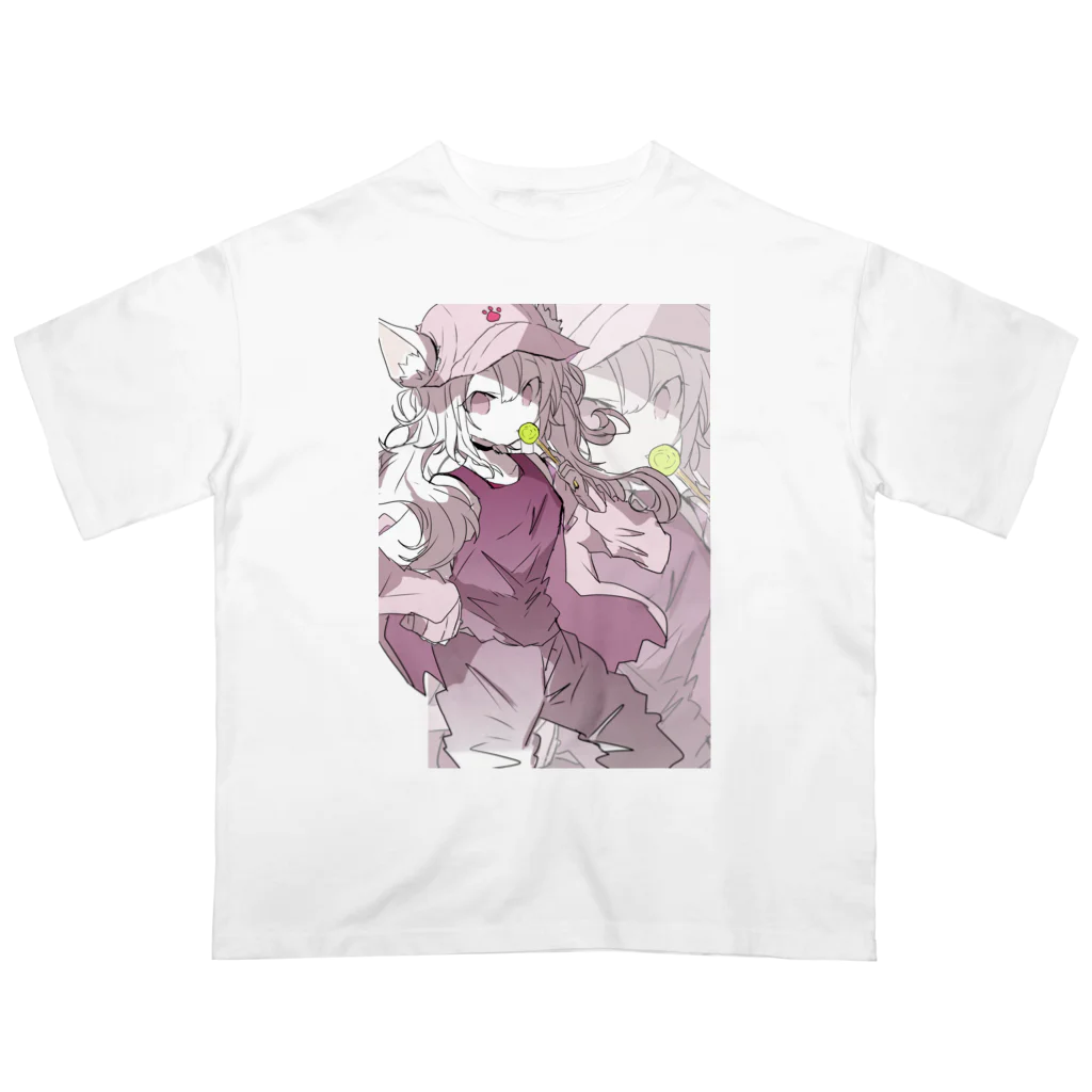 blossomのケモミミツインテ少女 オーバーサイズTシャツ