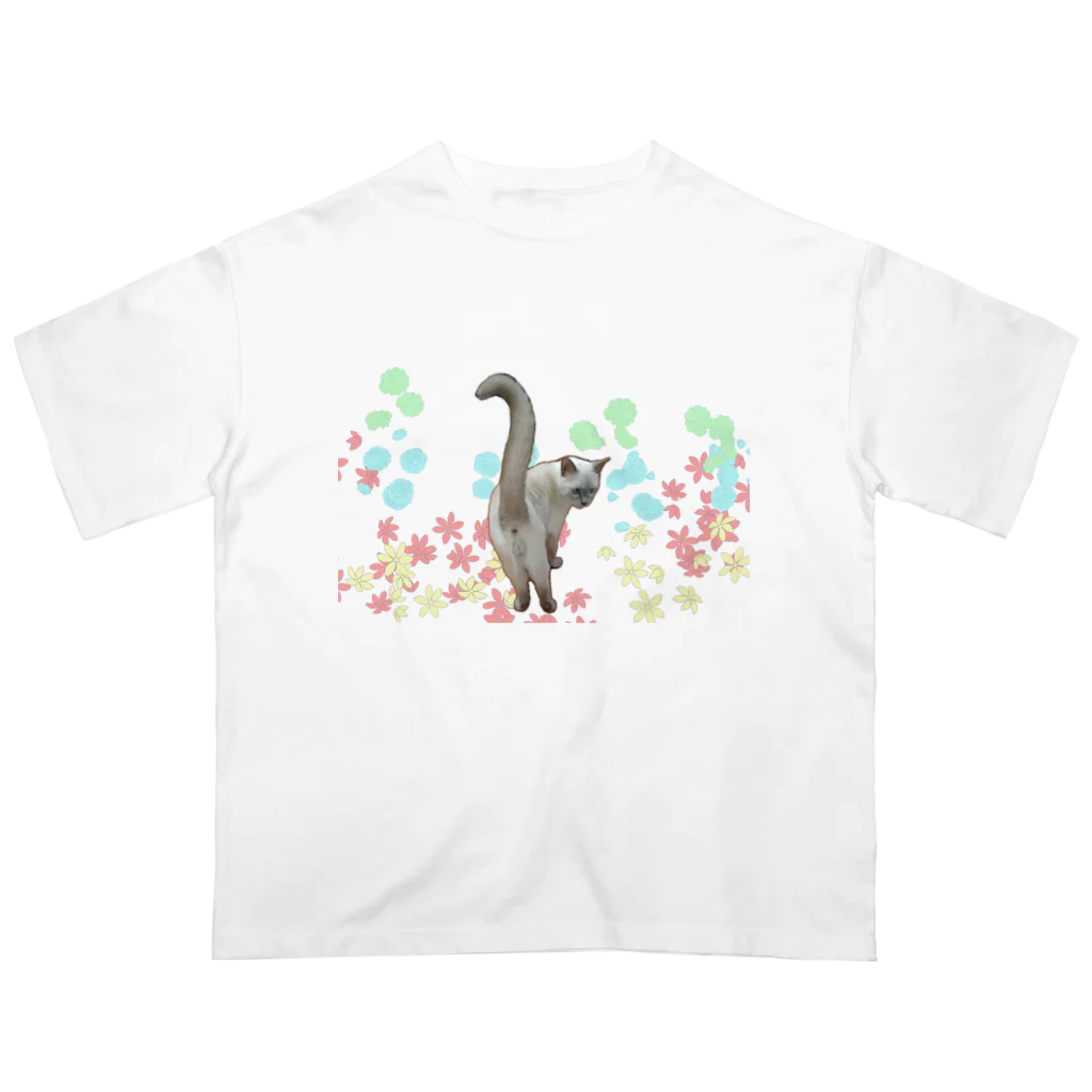 テンちゃんの店のてんちゃんのＴシャツ お花柄 Oversized T-Shirt