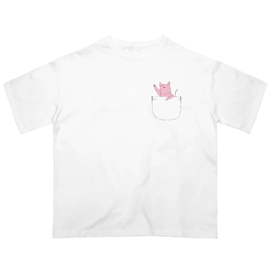 Hisaku_Hrfjのひょっこり胸ポケット陽桜Tシャツ オーバーサイズTシャツ