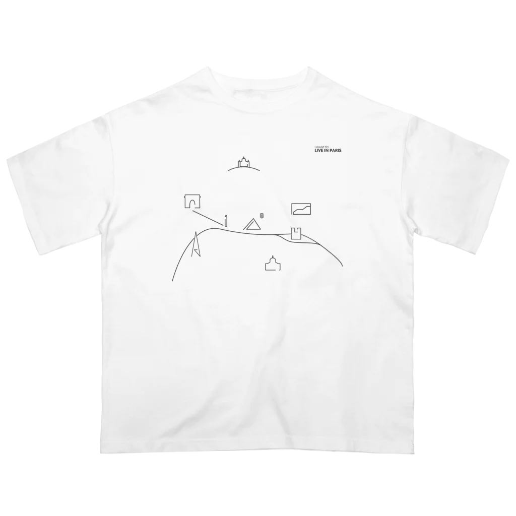 8wariのパリに住みたい 【前面だけver.】 Oversized T-Shirt