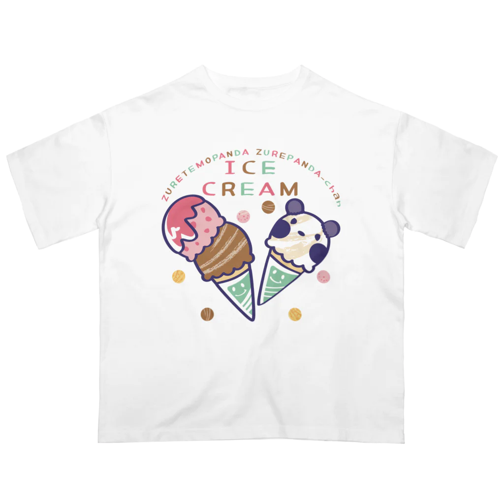 イラスト MONYAAT のズレぱんだちゃんのアイスクリームB Oversized T-Shirt