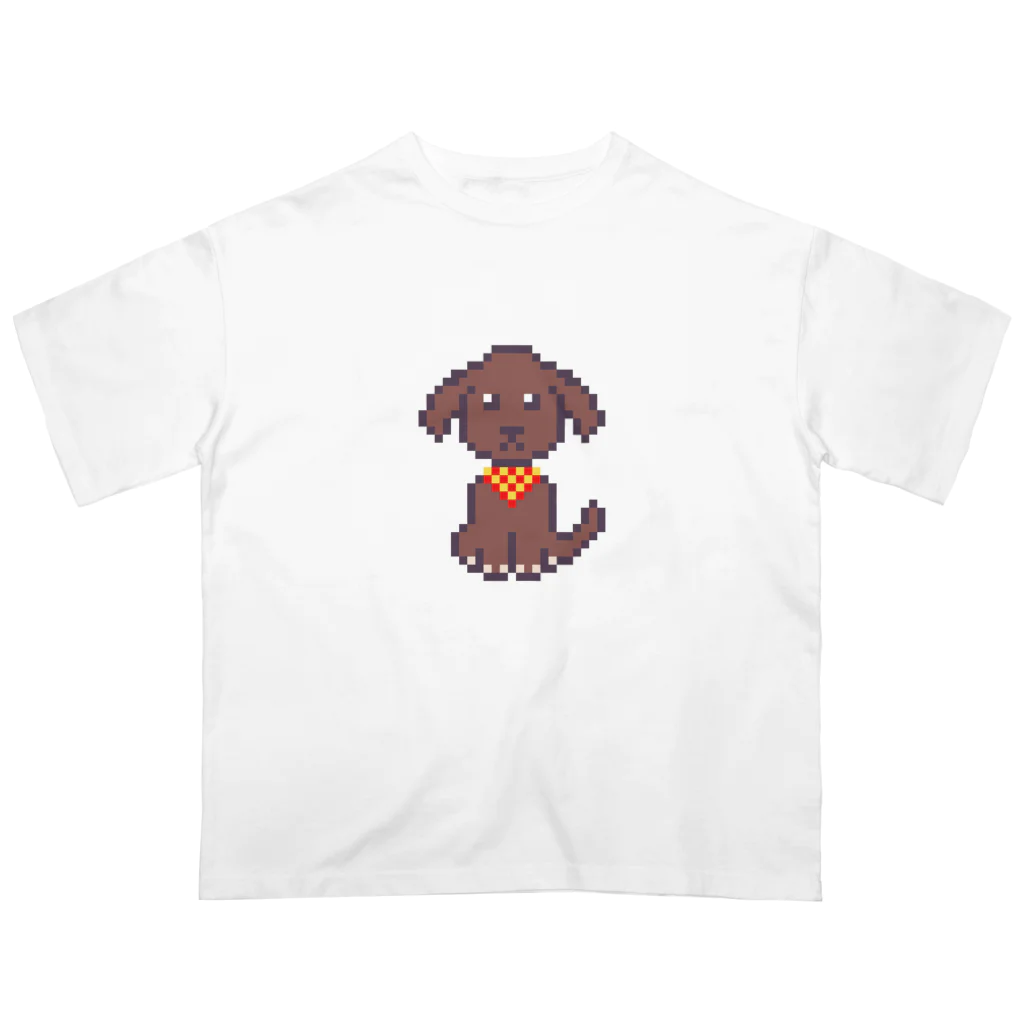 クレマチスのドット絵グッズショップのドット絵 おすわりわんこくん Oversized T-Shirt